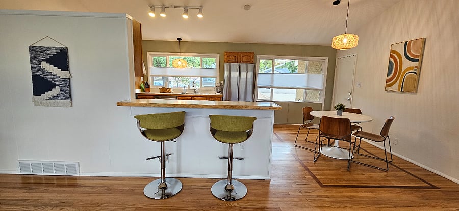 Kitchen, Island and Dining Area