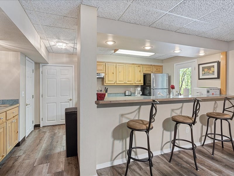 lower level full kitchen, bar area