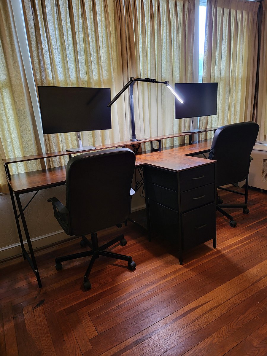 Dedicated private office with 2 monitors and office chairs. Hi speed Wifi included.