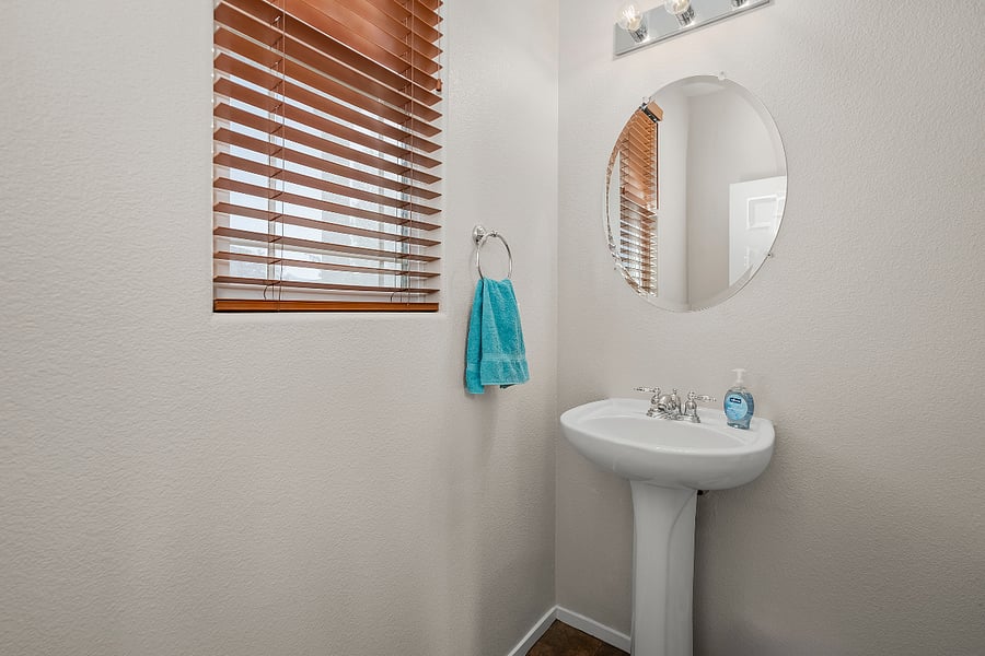 This is the 1/2 bath near the entryway. Yes, there is a toilet off to the right of the picture.