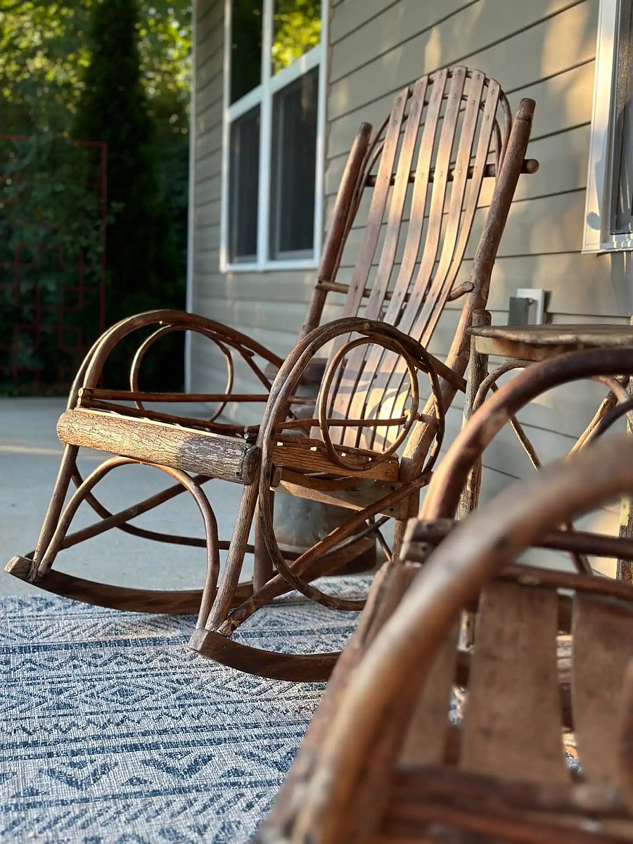 Enjoy the afternoon sun in these comfortable rocking chairs!