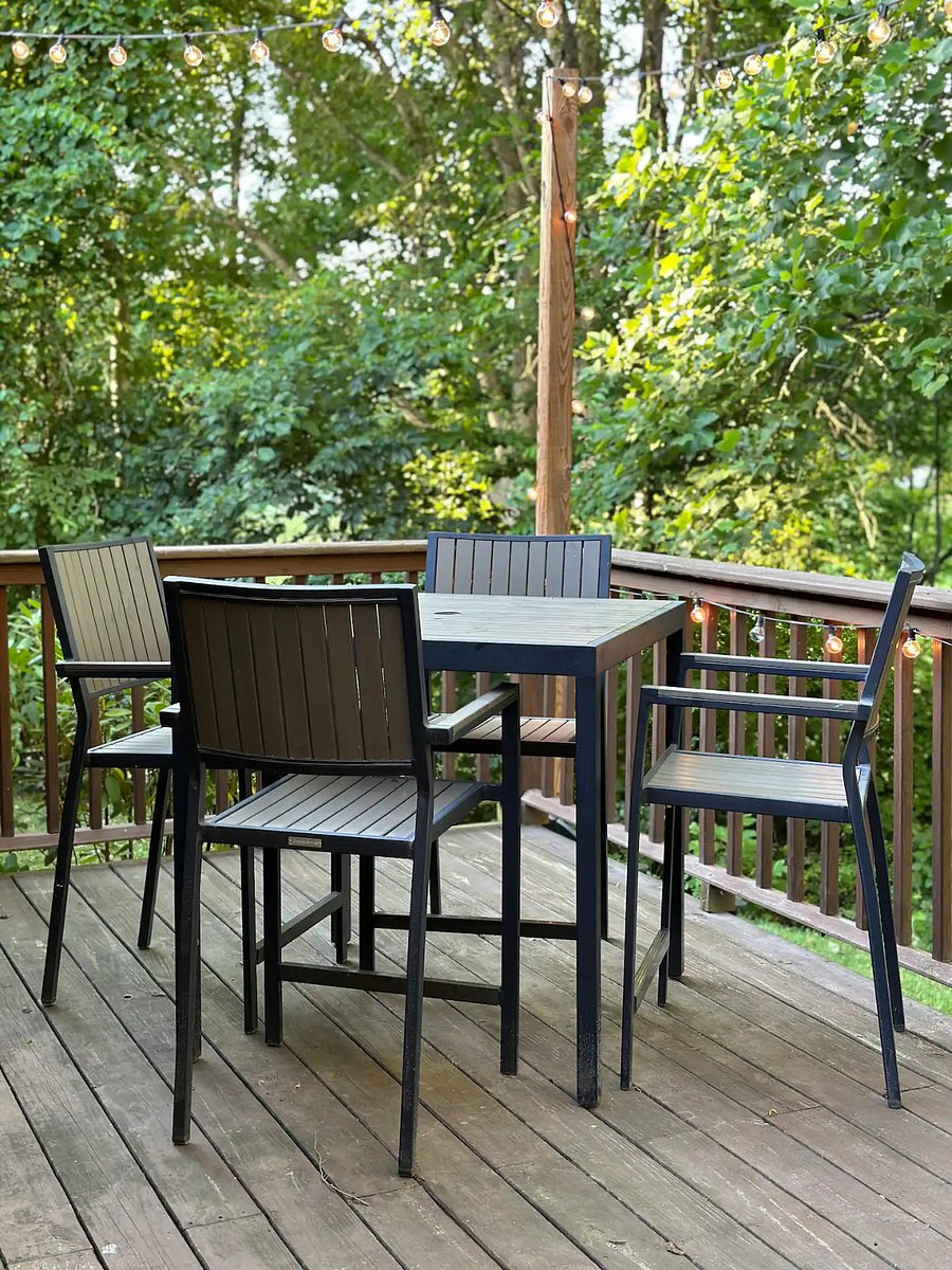 Outdoor Crate & Barrel High top table for meals Al fresco!