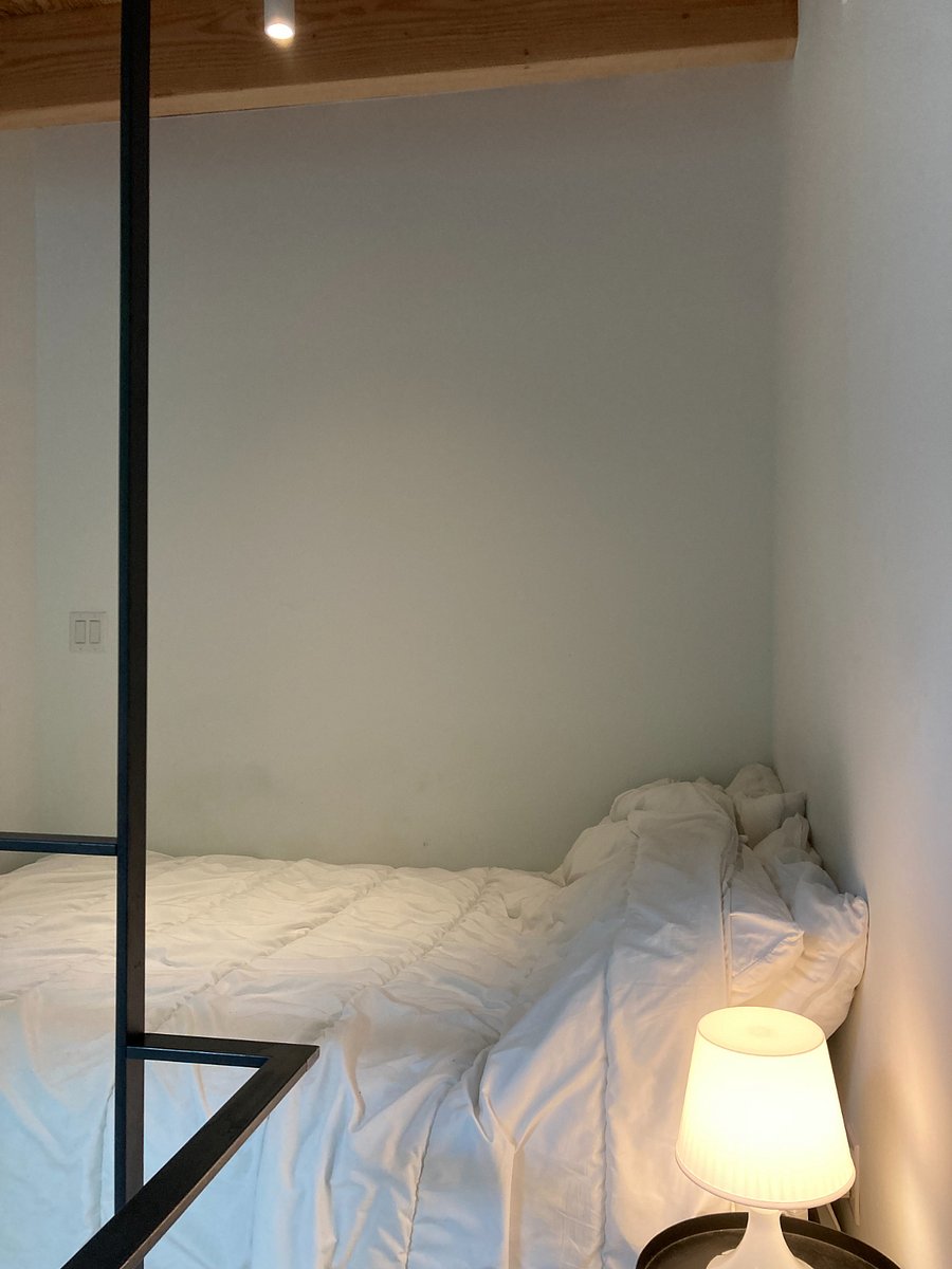 Loft with full size bed for two people.