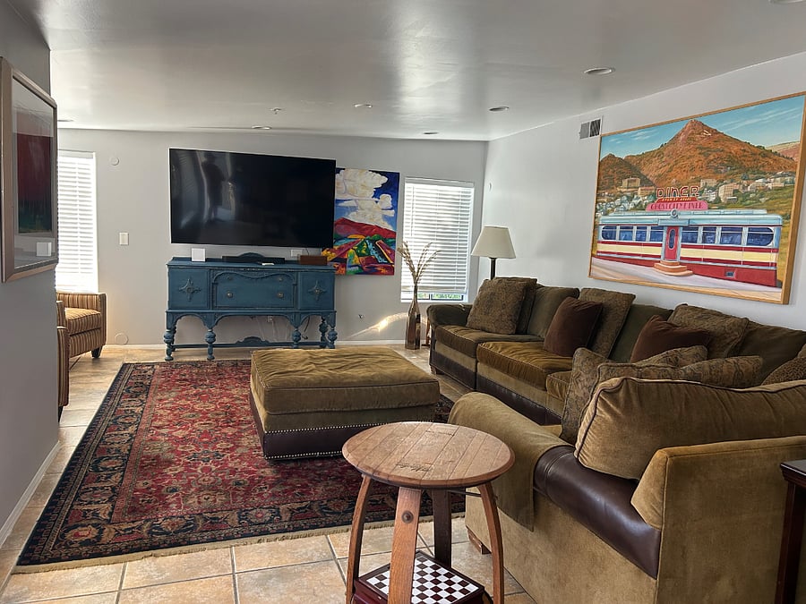 Southwest art with 65' Smart TV