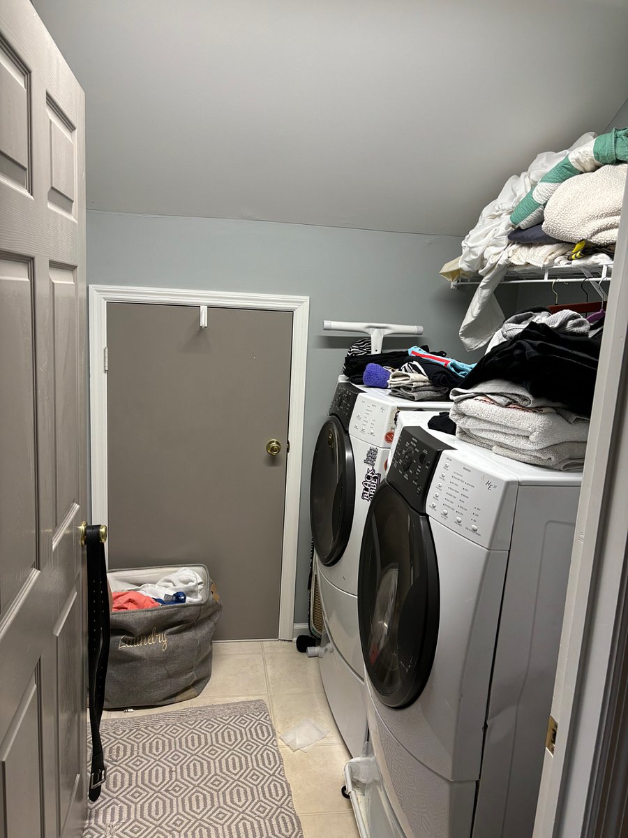 Shared Laundry room. I promise to move those clothes! :-)