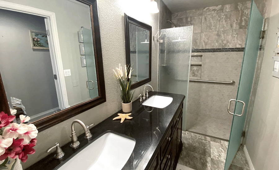 Full Bath with walk-in Shower & Private Toilet Room