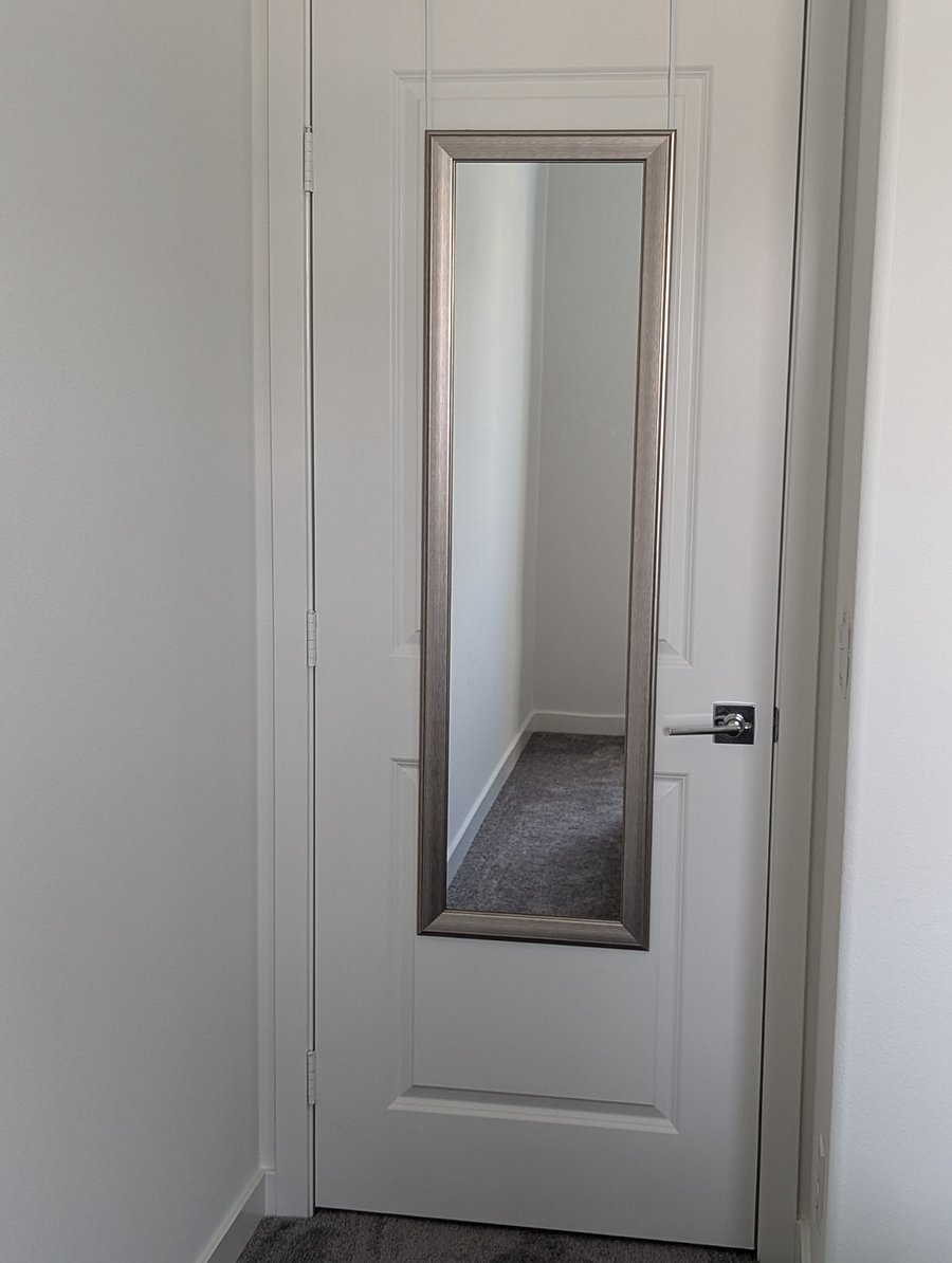 Rooms have full length mirror behind door