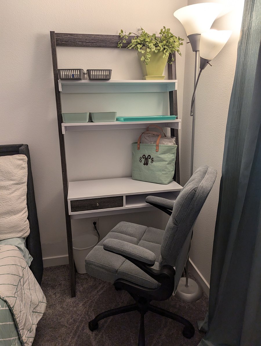 Room #1 - desk, shelves and chair