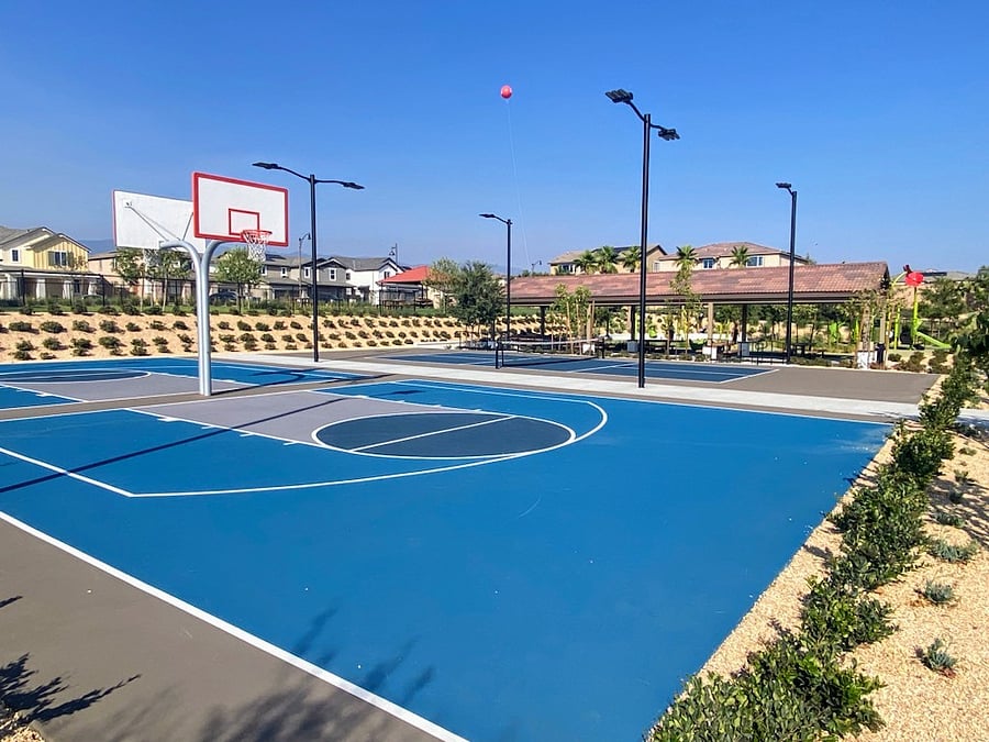 Basketball Court, Pickleball Court, large grass area for soccer, yoga, etc