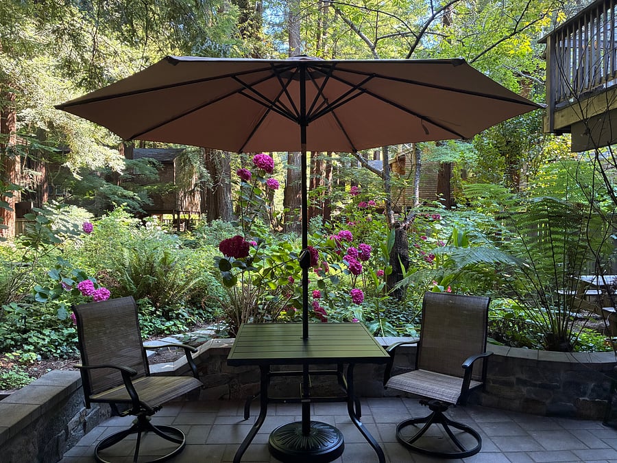 semi private outdoor patio area