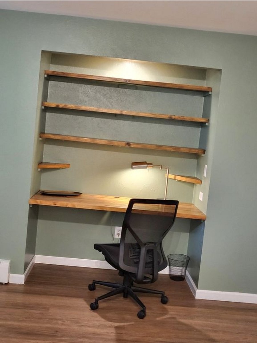 Custom work space=entertainment center at Niwot Apartment