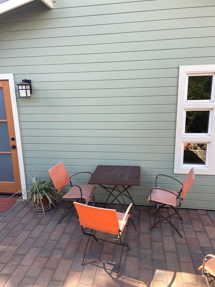 Enjoy the morning sun on the back patio.