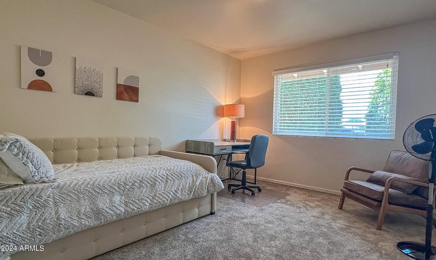 3rd bedroom with twin trundle bed, office set up & closet