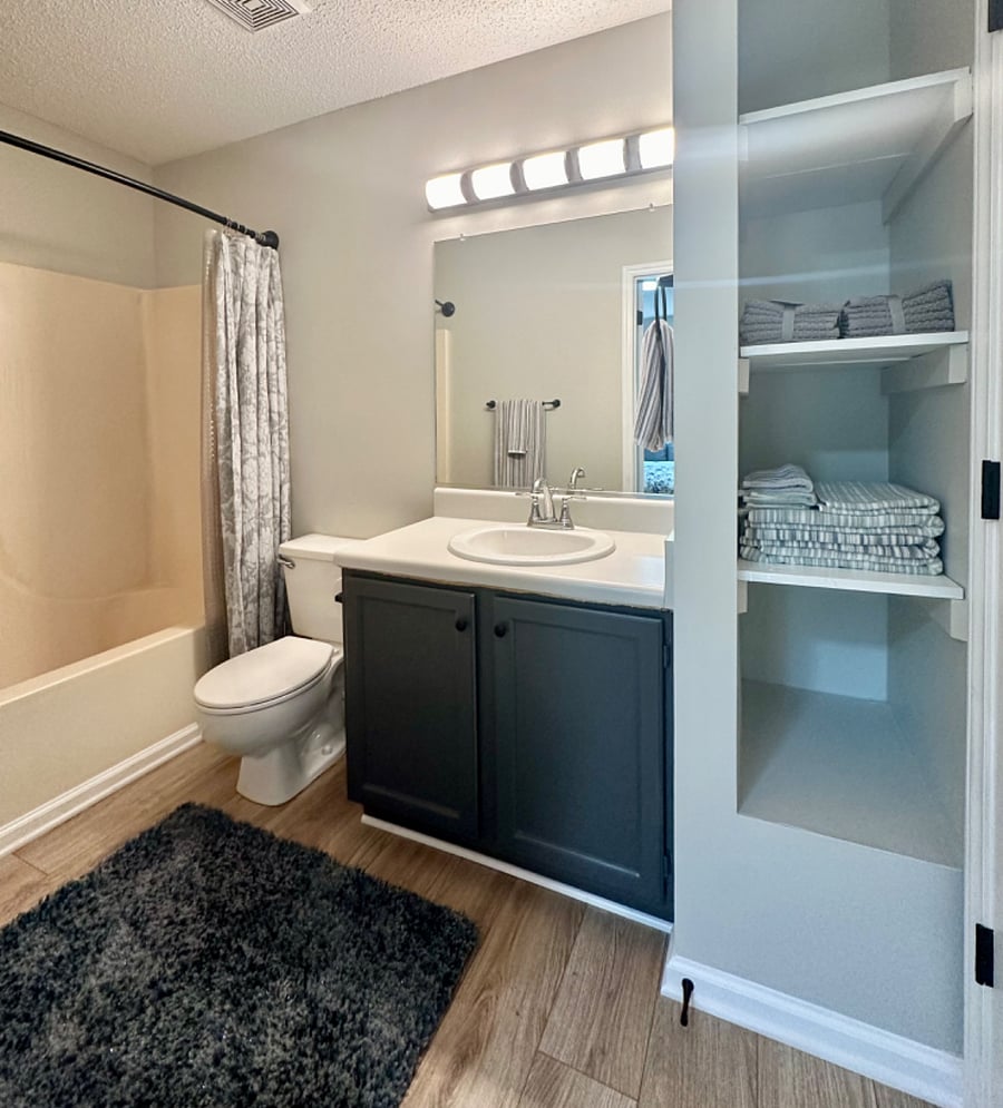 Full bath with tub/shower combination on 2nd level