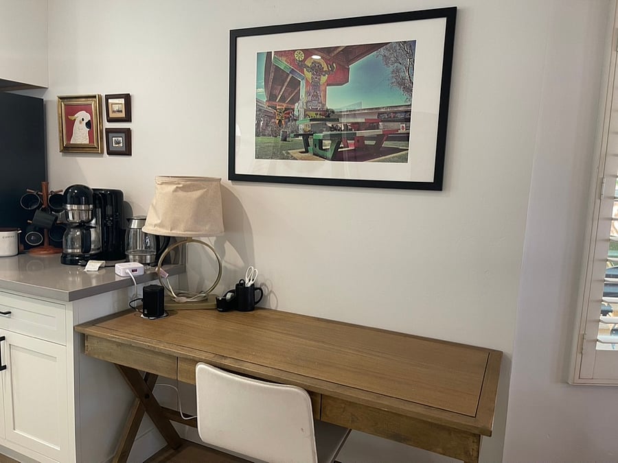 Large desk.