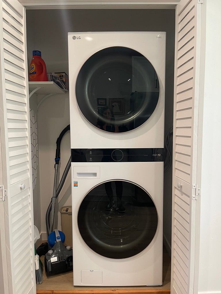 Full size washer and dryer in the house.