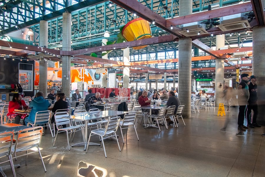 Food court and farmer's market.