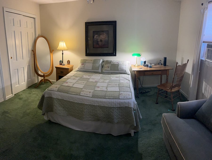 Larger of two bedrooms upstairs