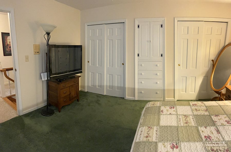 Larger of two bedrooms upstairs