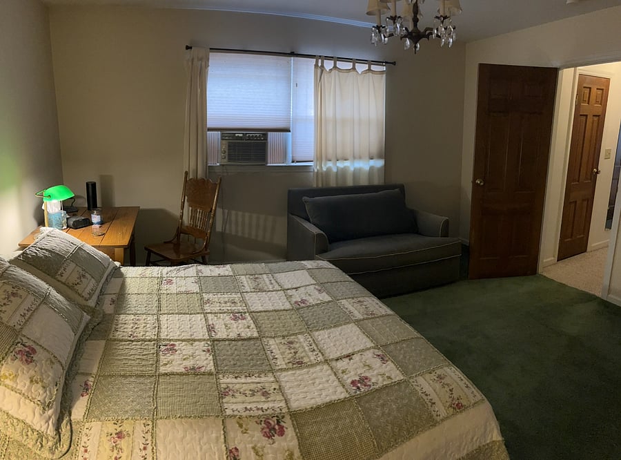 Larger of two bedrooms upstairs
