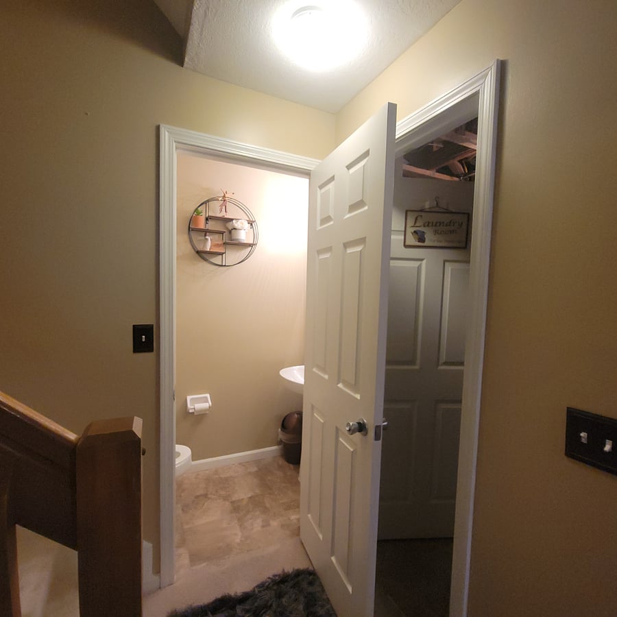 1/2 Bath Located in Basement