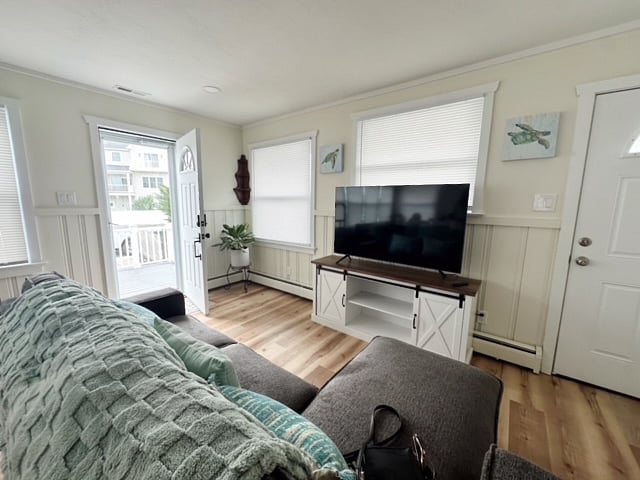 Living room with smart tv