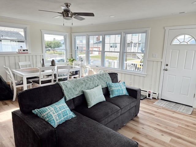 Living room and dining area