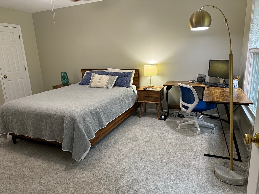 2nd upstairs bedroom with master bath and desk