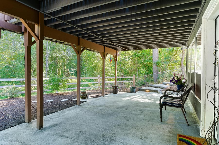 View from next to the privacy screen to your stairs.