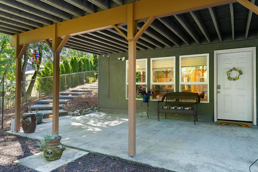 Enjoy sitting out doors and looking over the forest.