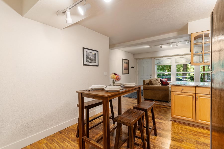 View out to the living area.