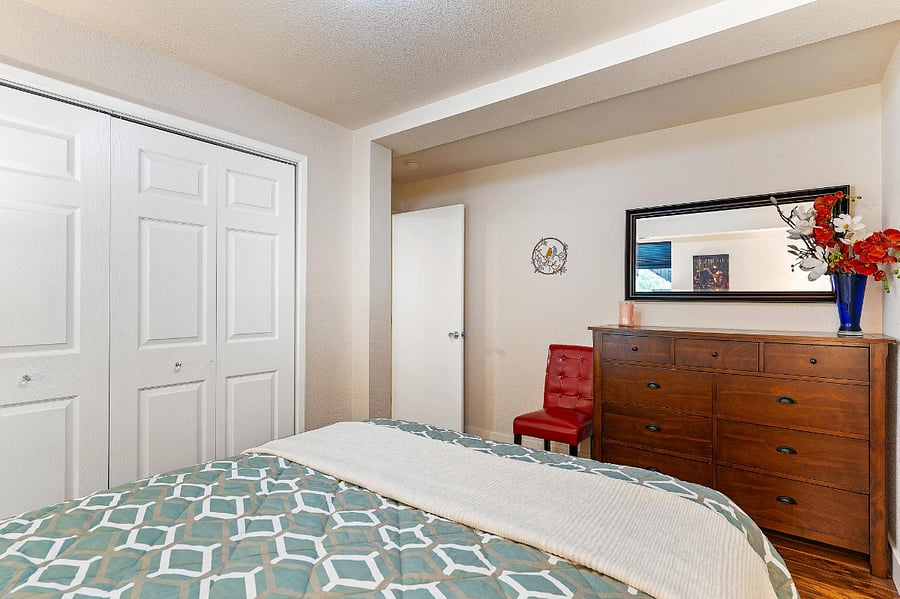 Extra large closet and large dresser for you convenience.
