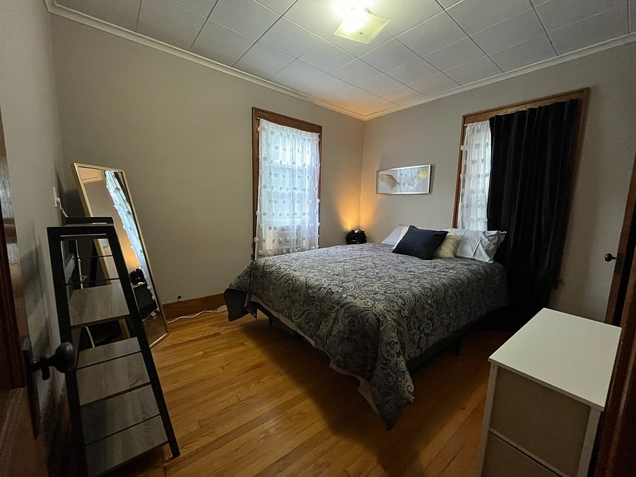 Rear bedroom with queen bed