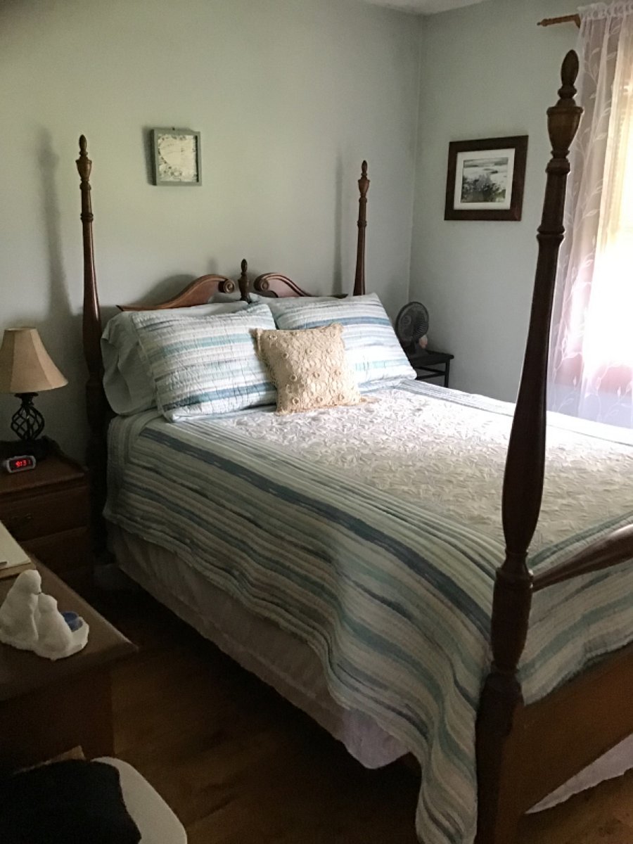 Main level bedroom, full size bed with large closet