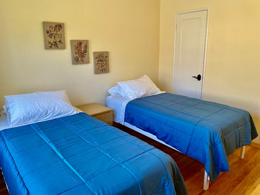 Twin beds can be put together to make a King bed

