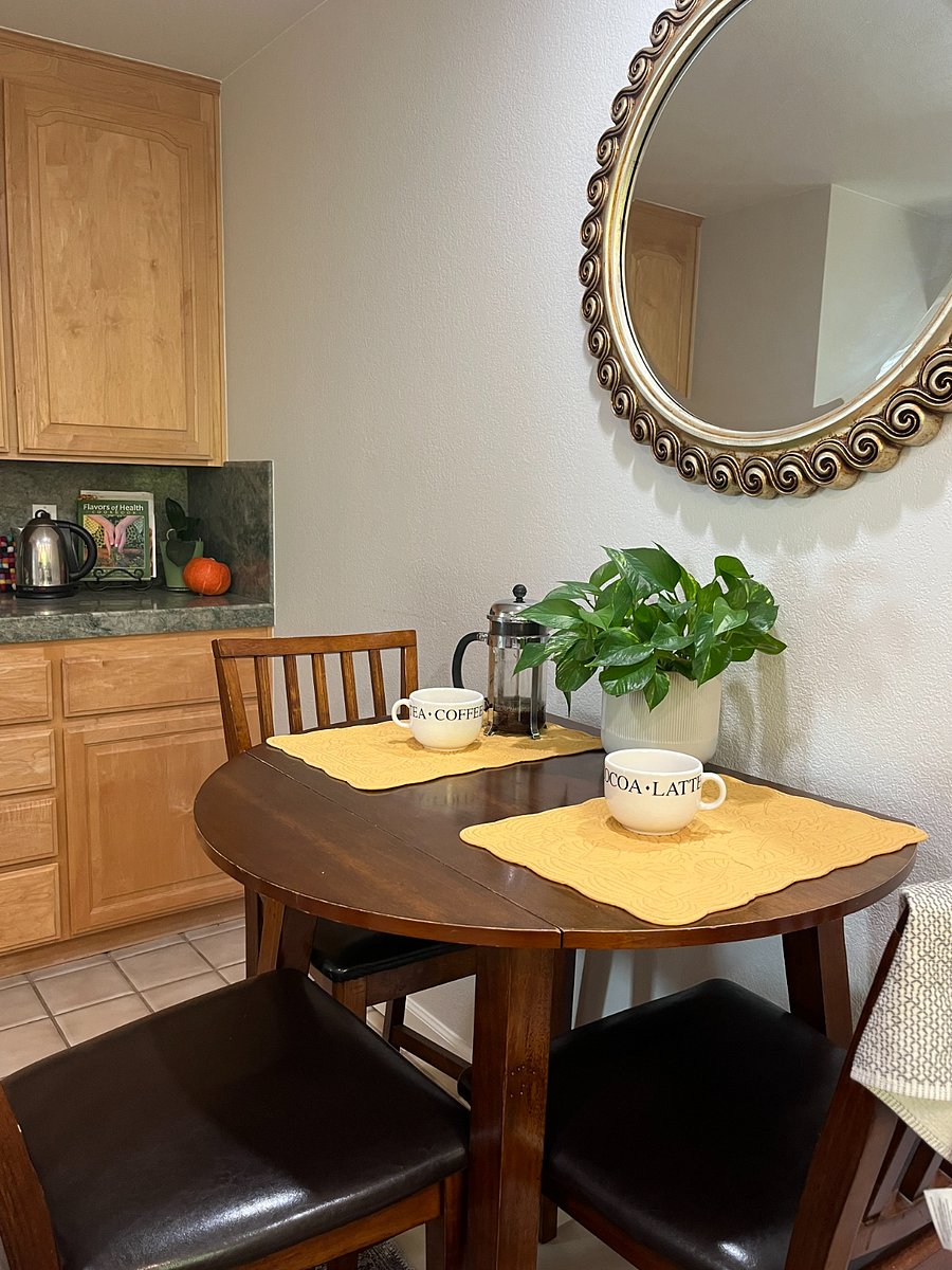 Bar table and chairs in kitchen