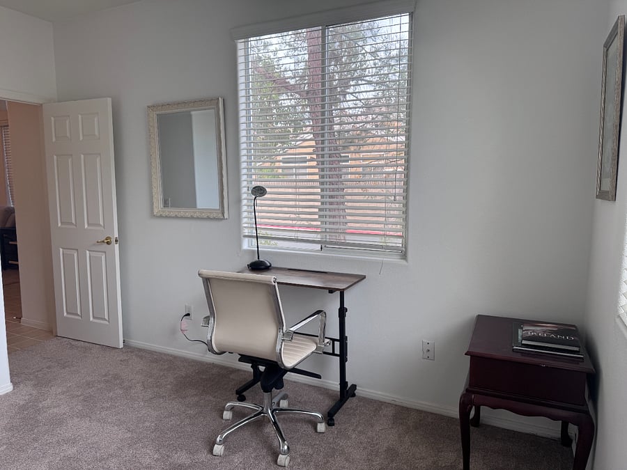 Office with King Size Air Mattress