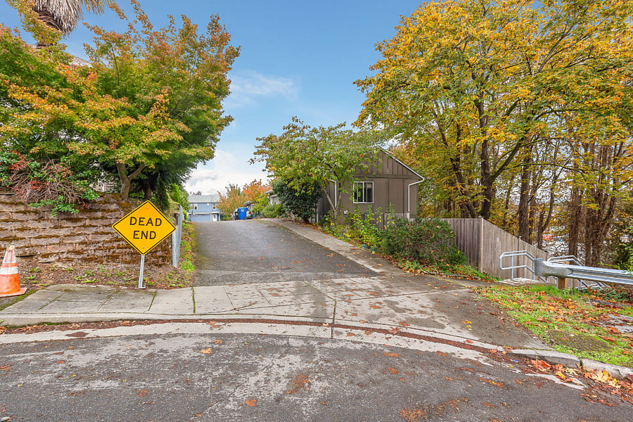 The house is on a private drive.
