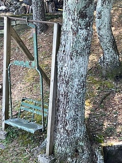 Rescued chairlift chair from the beloved Ski Scaly that is now Highlands Outpost in Scaly Mtn
