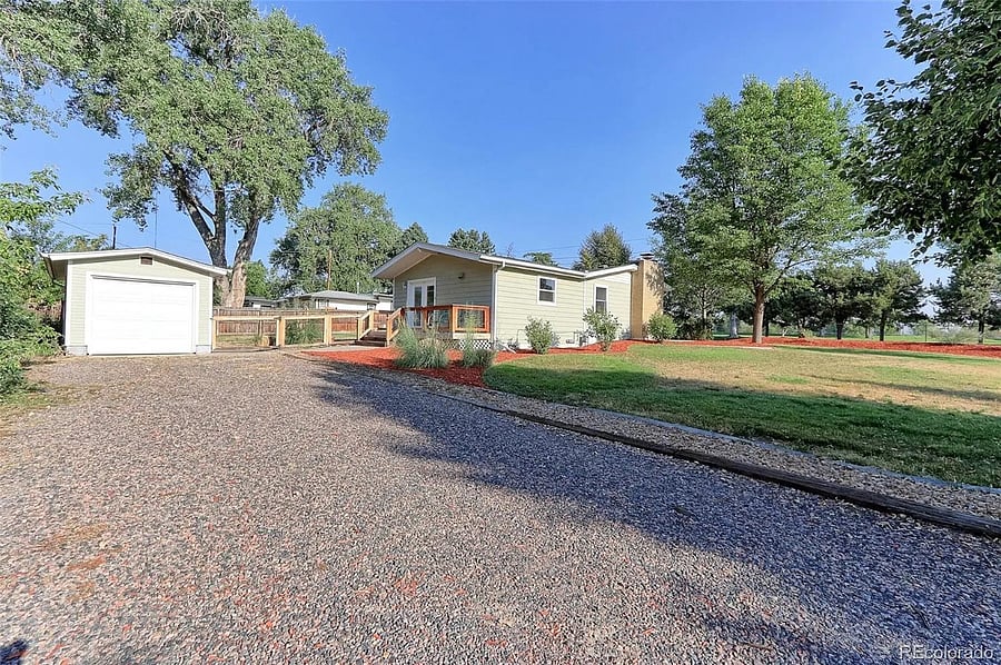 Extra large shared driveway for off-street parking.