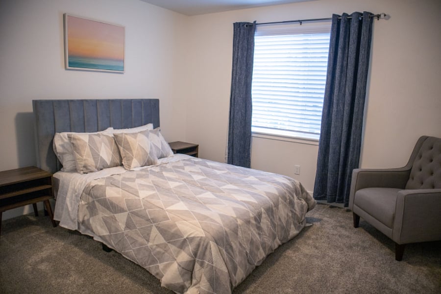 Blackout curtains in every bedroom