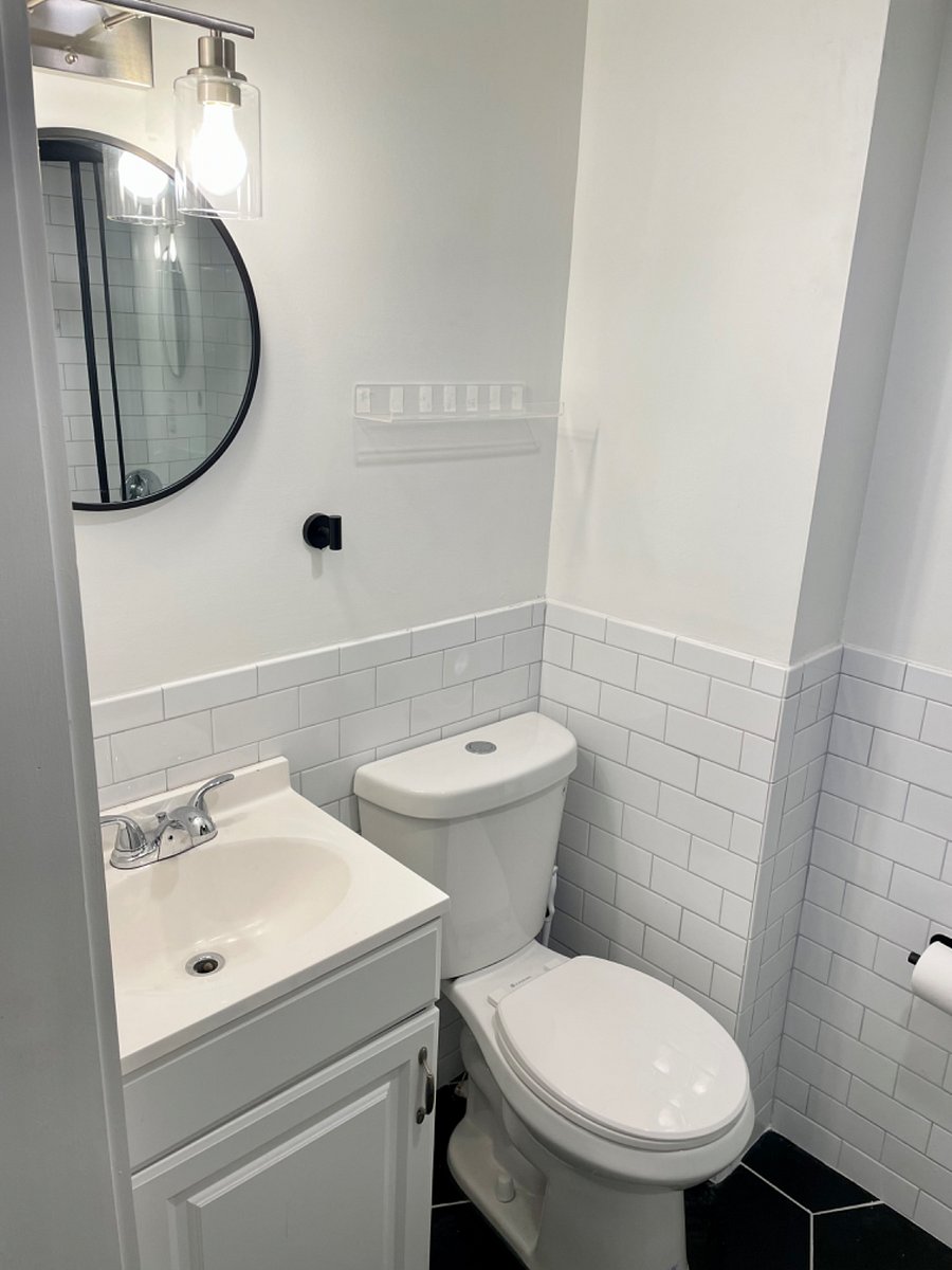 Bathroom, newly tiled and new fixtures