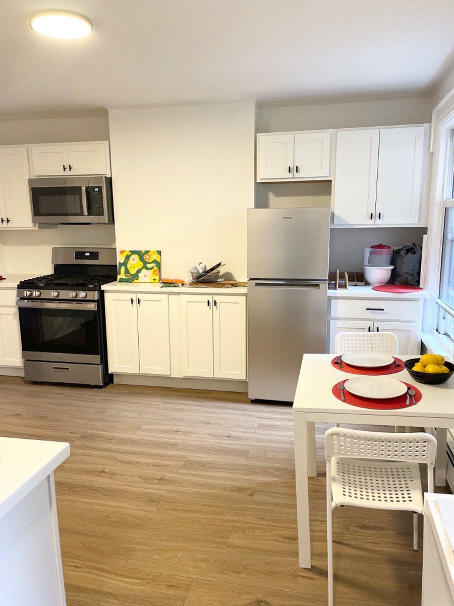 Kitchen with new appliances and cabinets
