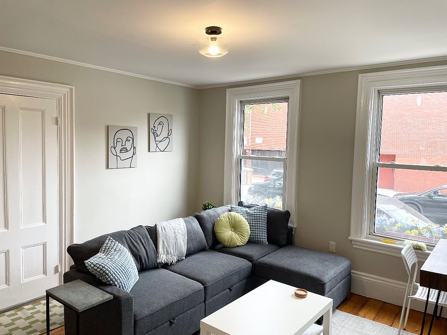 Entry way and living room