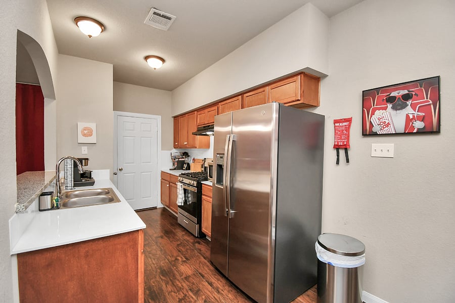 Unit A: Living room with seating area with a Full sized futon.