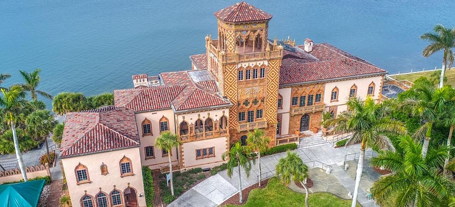 C d'Zan is a Mediterranean revival residence in Sarasota, Florida, adjacent to Sarasota Bay. C d'Zan was built in the mid-1920s as the winter retreat of the American circus mogul, entrepreneur, and art collector John Ringling and his wife Mable Burton Ringling.
