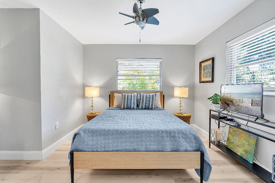 Bedroom with ROKU TV.