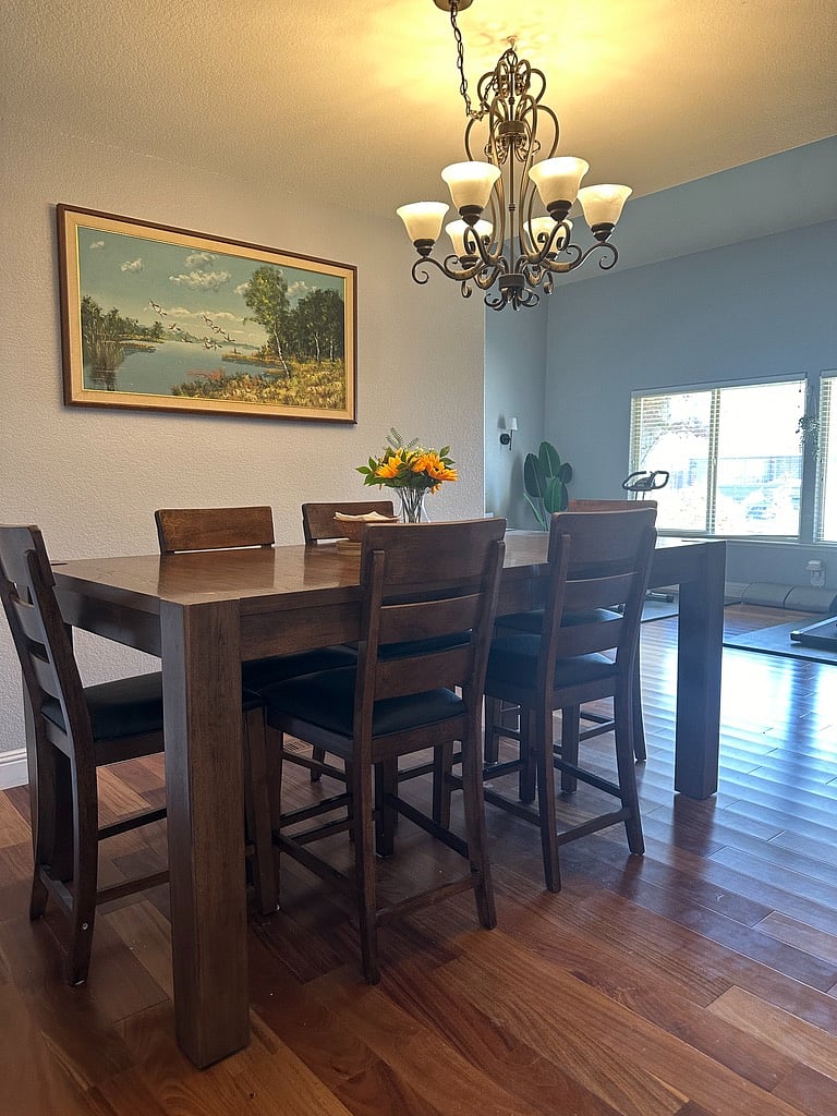 Dining Table next to Gym Area