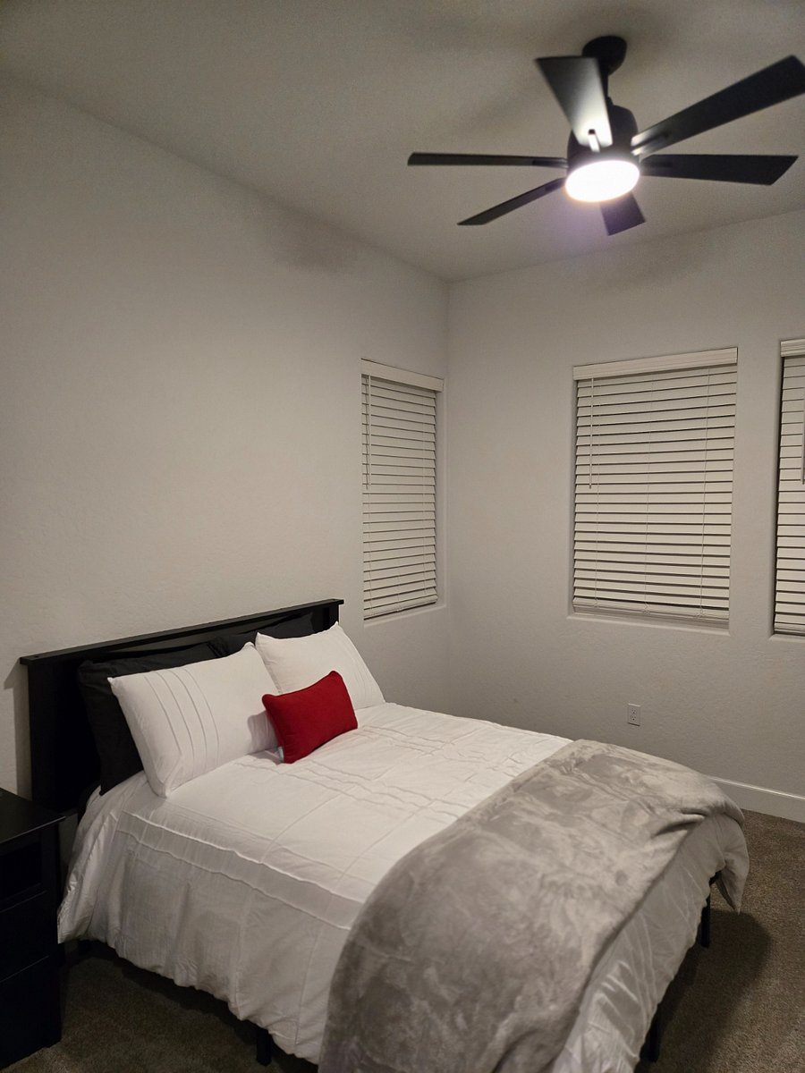 Blackout curtains have been added