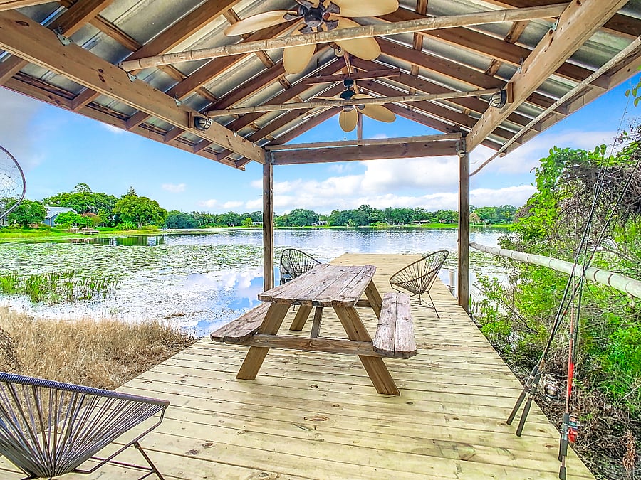 You will enjoy the serenity of nature and wildlife while sitting on the dock, sipping your favorote bevrage.